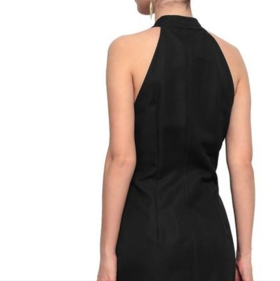 ADAM Lippes Gaberdine Halter Midi Shirt Dress Wool 4 black - Picture 5 of 15